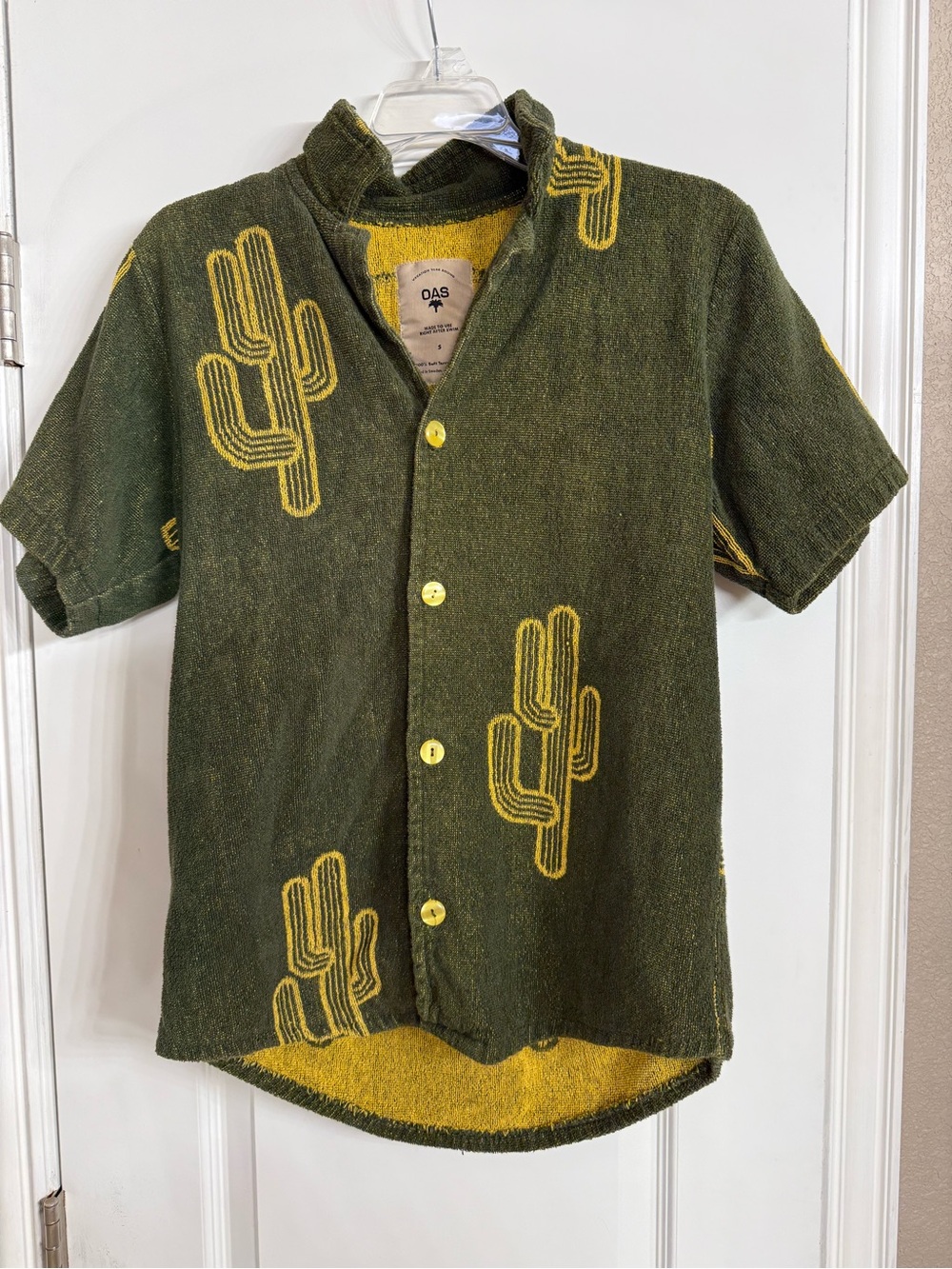 OAS Mezcal Terry Shirt Green Cactus SzS Excellent Condition